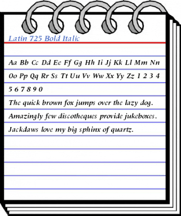 Latin 725 Bold Italic Font