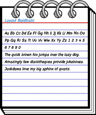 Layout BoldItalic Font