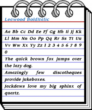 Leawood BoldItalic Font