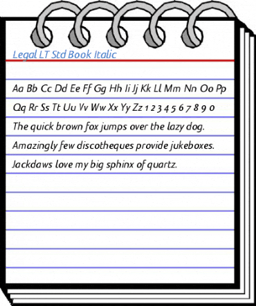 Legal LT Std Book Italic Font