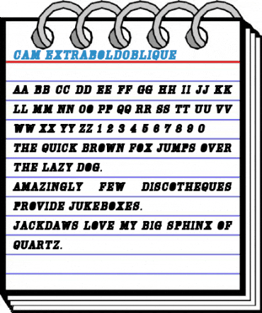 Cam ExtraBoldOblique Font