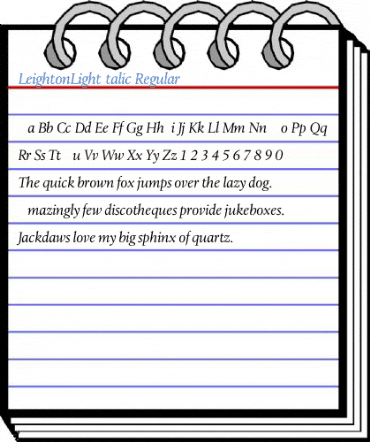 LeightonLightItalic Regular Font