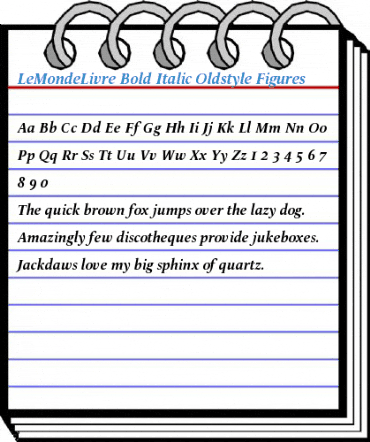 LeMondeLivre Bold Italic Oldstyle Figures Font