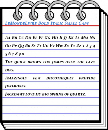 LeMondeLivre Bold Italic Small Caps Font