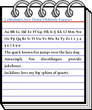 LeMondeLivre Demi Oldstyle Figures Font