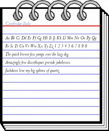 Cambridge Italic Font