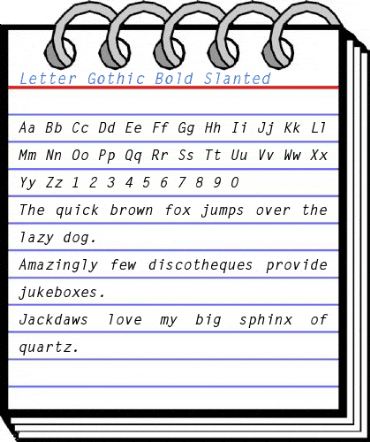 Letter Gothic Bold Slanted Font