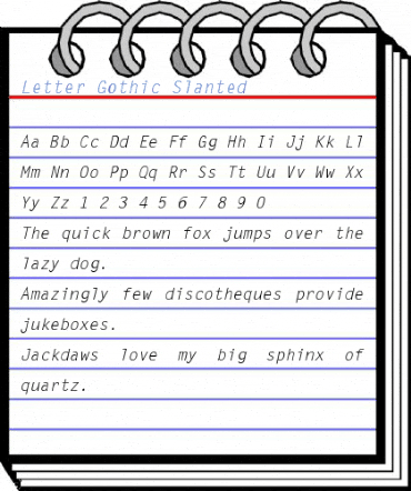 Letter Gothic Slanted Font