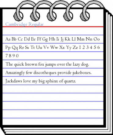 Cambridge Regular Font