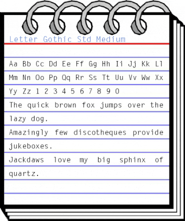 Letter Gothic Std Medium Font