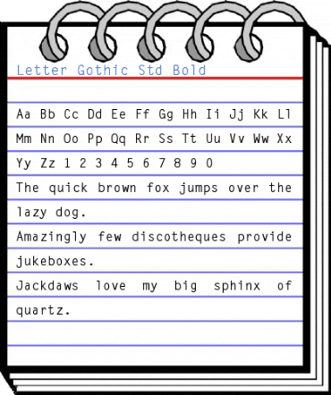 Letter Gothic Std Bold Font
