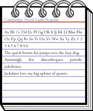 Cambridge-Serial-Light Regular Font