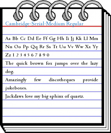 Cambridge-Serial-Medium Regular Font