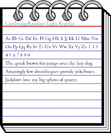 CambridgeRandom-Light Regular Font