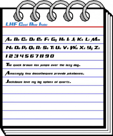 LHF Cool Blue Italic Font
