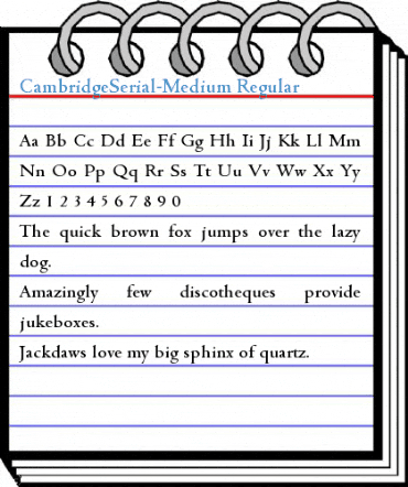 CambridgeSerial-Medium Regular Font