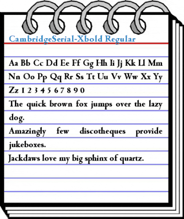 CambridgeSerial-Xbold Regular Font