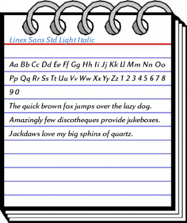 Linex Sans Std Light Italic Font