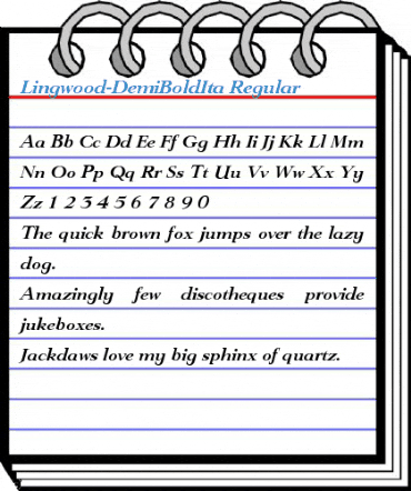 Lingwood-DemiBoldIta Regular Font