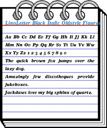 LinoLetter Black Italic Oldstyle Figures Font