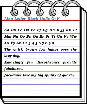 Lino Letter Black Italic OsF Font