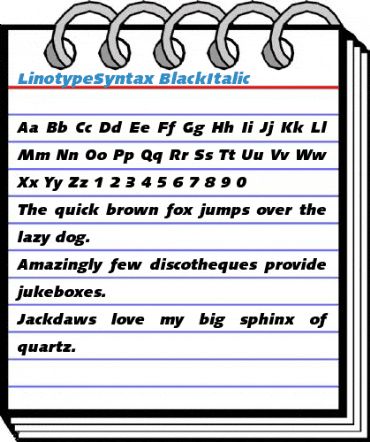 LinotypeSyntax BlackItalic Font