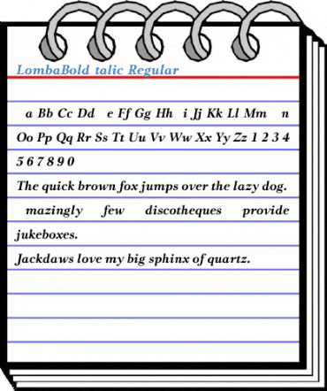 LombaBoldItalic Regular Font