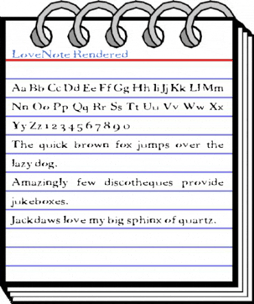 LoveNote Rendered Font