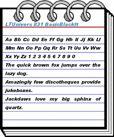 LTUnivers 831 BasicBlackIt Font