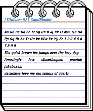 LTUnivers 821 CondBlackIt Font