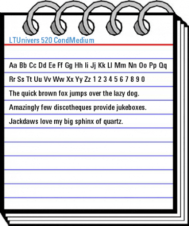 LTUnivers 520 CondMedium Font
