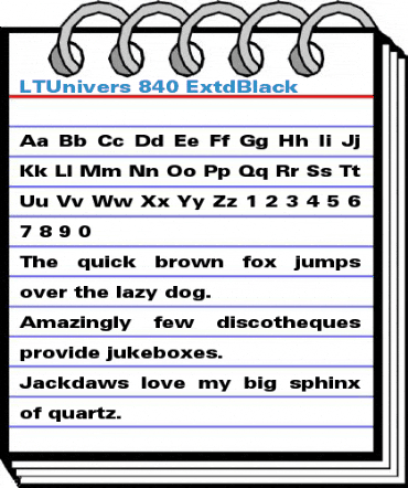 LTUnivers 840 ExtdBlack Font