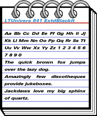 LTUnivers 841 ExtdBlackIt Font