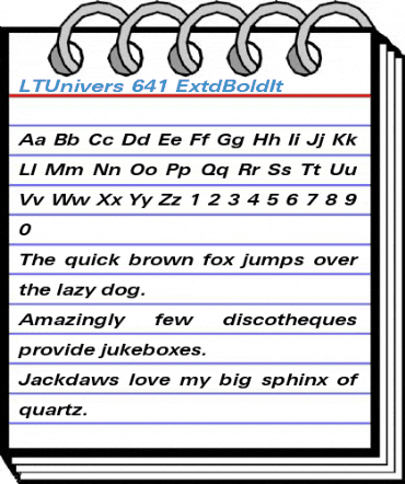 LTUnivers 641 ExtdBoldIt Font