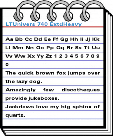 LTUnivers 740 ExtdHeavy Font
