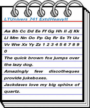 LTUnivers 741 ExtdHeavyIt Font