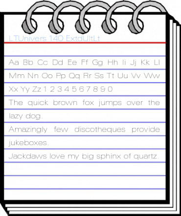 LTUnivers 140 ExtdUltLt Font