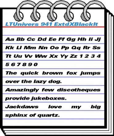 LTUnivers 941 ExtdXBlackIt Font