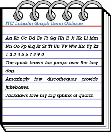 ITC Lubalin Graph Demi Oblique Font