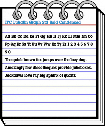 ITC Lubalin Graph Std Bold Condensed Font