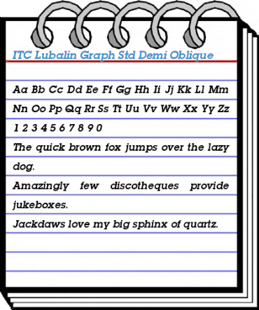 ITC Lubalin Graph Std Demi Oblique Font