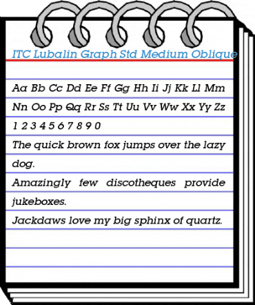 ITC Lubalin Graph Std Medium Oblique Font