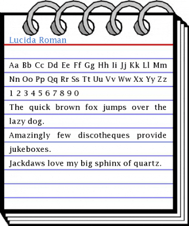 Lucida Roman Font