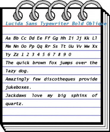 Lucida Sans Typewriter Bold Oblique Font