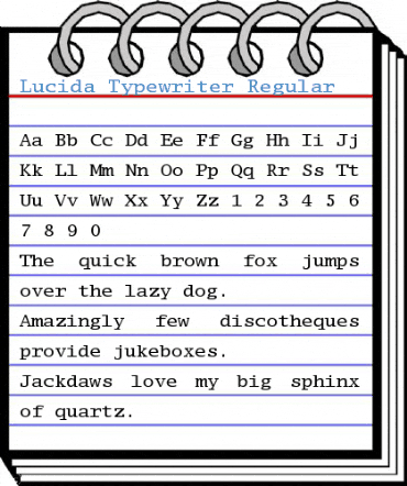 Lucida Typewriter Regular Font