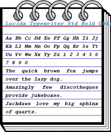Lucida Typewriter Std Bold Oblique Font