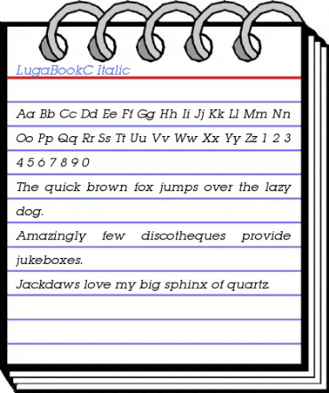 LugaBookC Italic Font