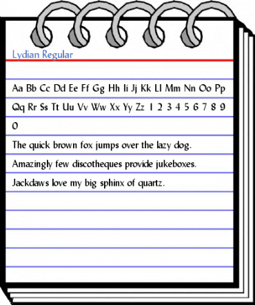 Lydian Regular Font