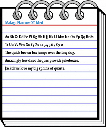 Malaga Narrow OT Med Font