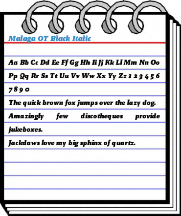 Malaga OT Black Italic Font